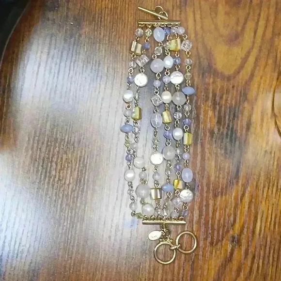 -Cookie lee multi faceted Genuine Shell pastel bracelet gold ✨️ 💛 - Picture 4 of 11